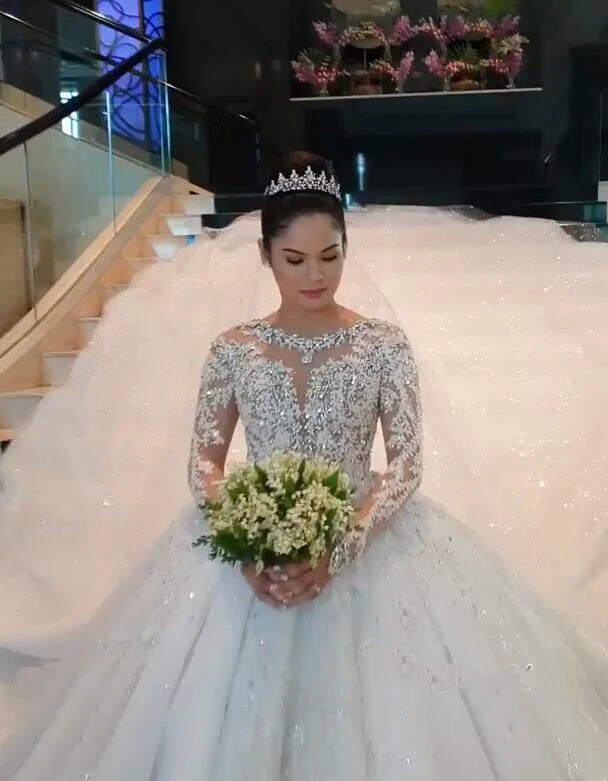 NE100 China Tailored Made Design Customize Pure White  Bride Bridal Gown Wedding Dresses As Customer's Pictures