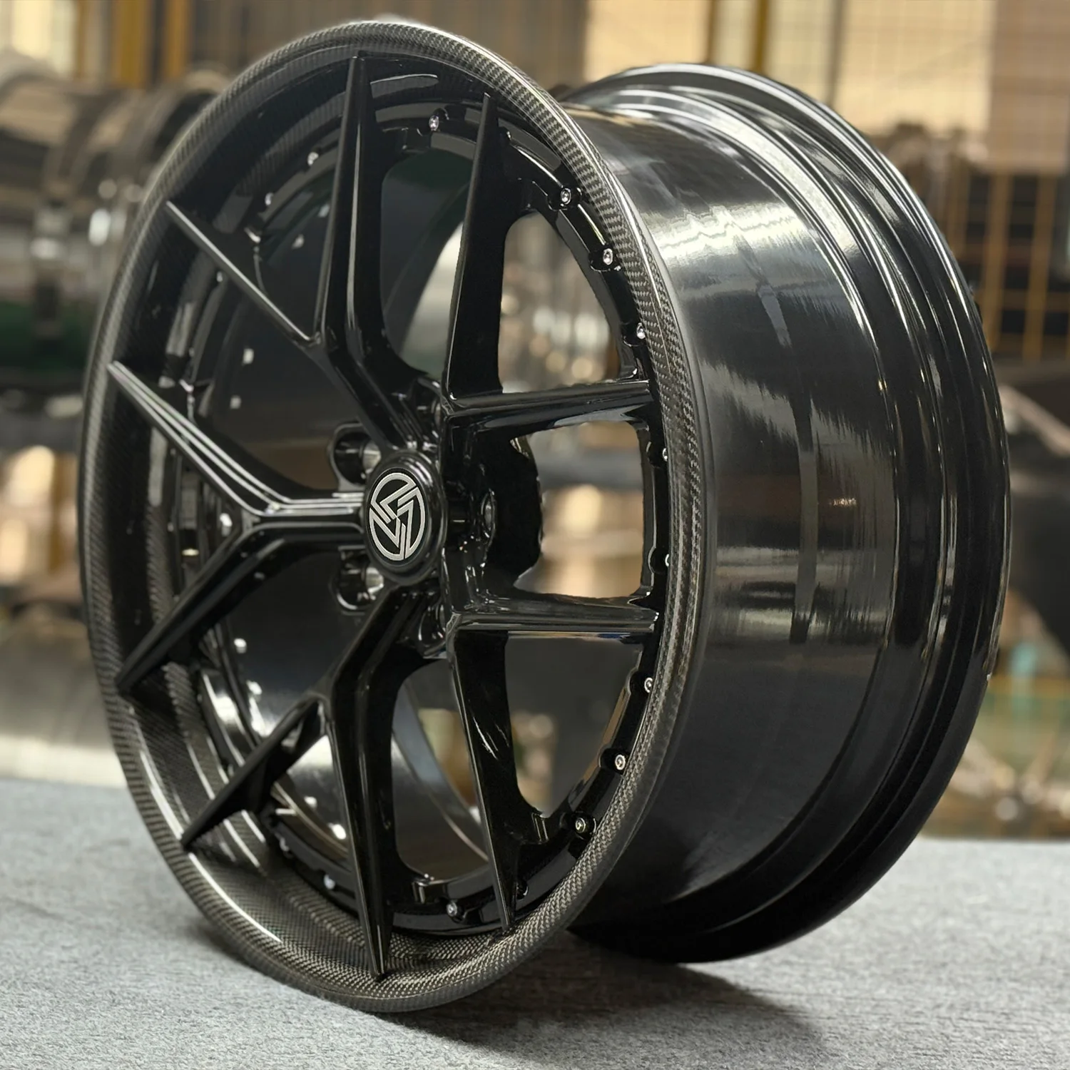 XL 2-Piece Carbon Fiber Wheel Deep Dish Concave Alloy Car Rim Custom Forged Racing Car Wheel 5x114.3 5x120 5x112 Wheels - Image 3
