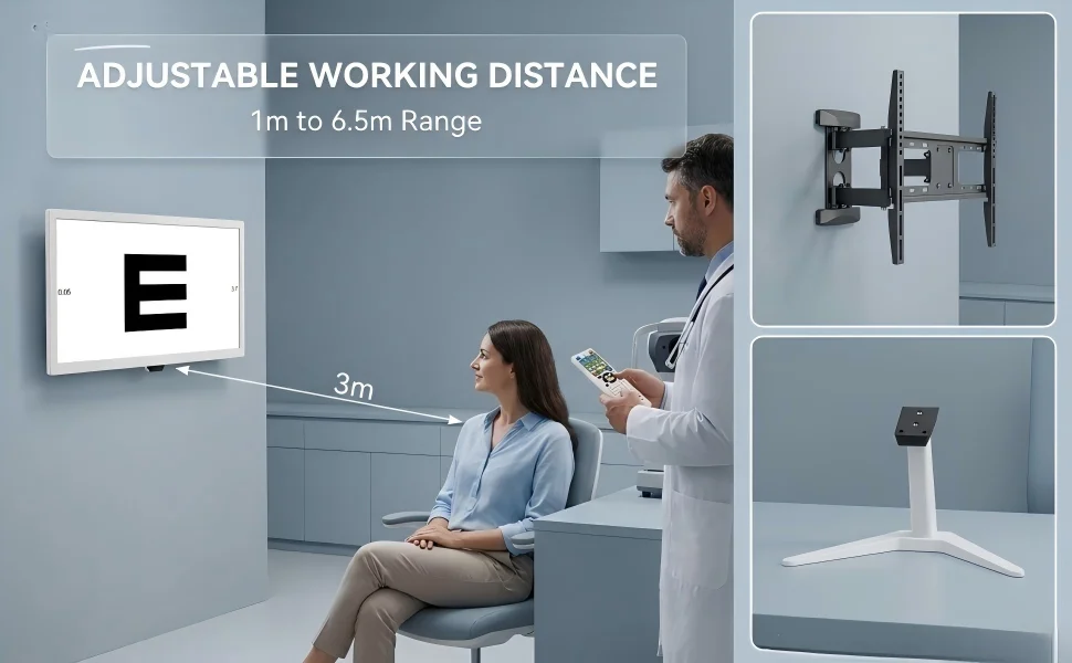 VC-4 19-Inch Optometry LCD Monitor - High-Definition Visual Acuity Chart Screen for Clinical Eye Testing