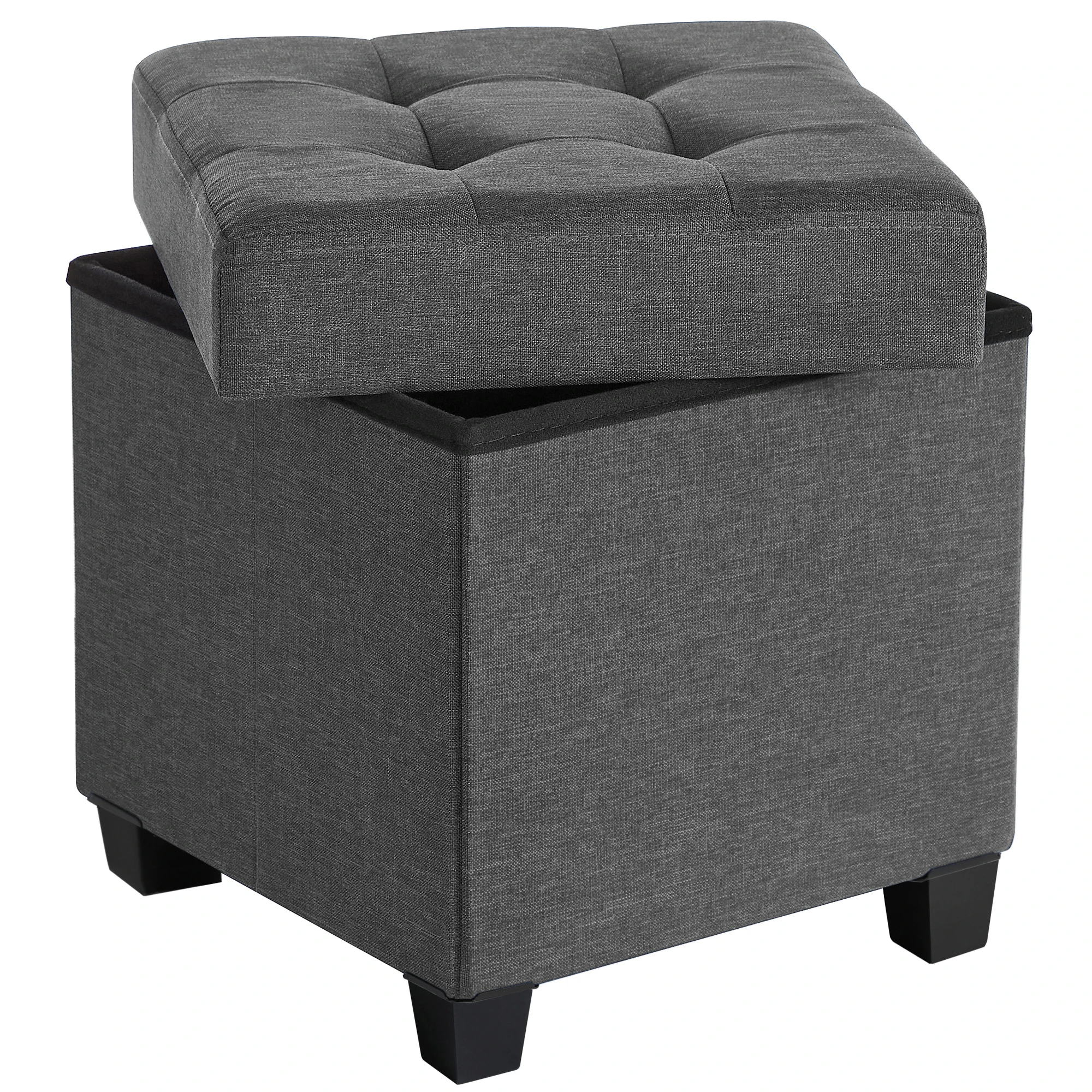 SONGMICS Cheap Stool With Storage Space Folding Storage Ottoman Bench ...