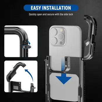 Neewer Pa074 67mm Filter Adapter Phone Cage 17mm Lens Backplate Phone Stabilizer 16 Pro Max Phone Cage detail image