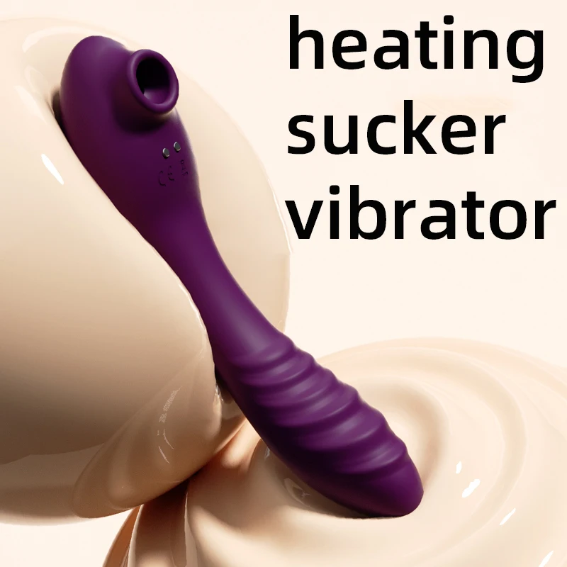 Heating Clitoral Sucking Vibrator Sex Toy, 2 in 1 Clitoral Stimulator G  Spot Vibrator with 10 Powerful Sucking & Vibrating Modes