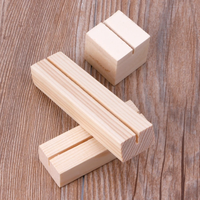 Porte Photo Sur Pied 50pcs Stand En Bois Cylindrique Support Photo Mémo Carte Porte-nom Porte