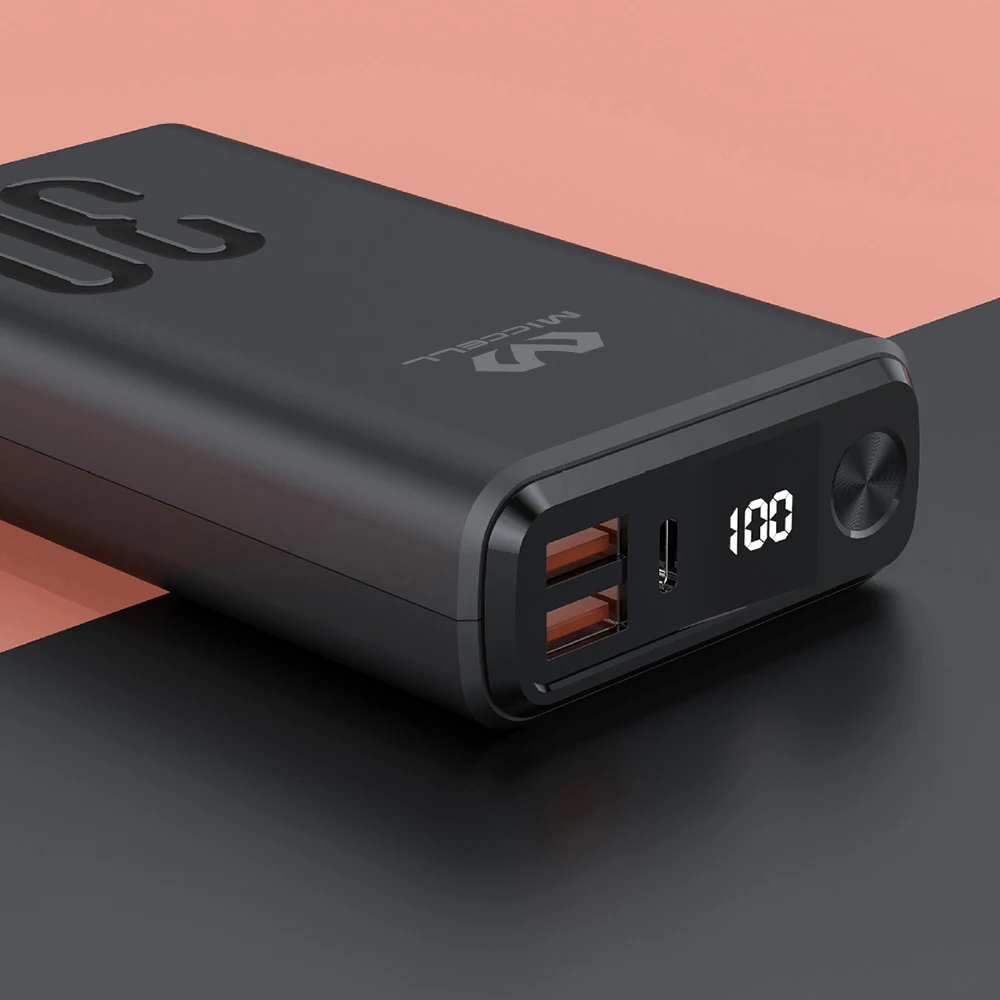 Miccell Unique Power Bank 10000mah 20000mah Power Banks Quick Charge