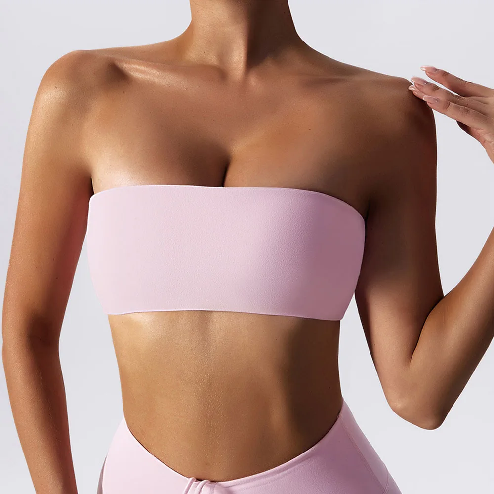 Workout Quick Dry High Quality Custom Gym Running Sports Fitness Yoga Athletic Strapless Bandeau Bra
