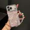 Fond de teint à nœud en perles à motif coquillage en forme de cœur à trous fins avec lanière