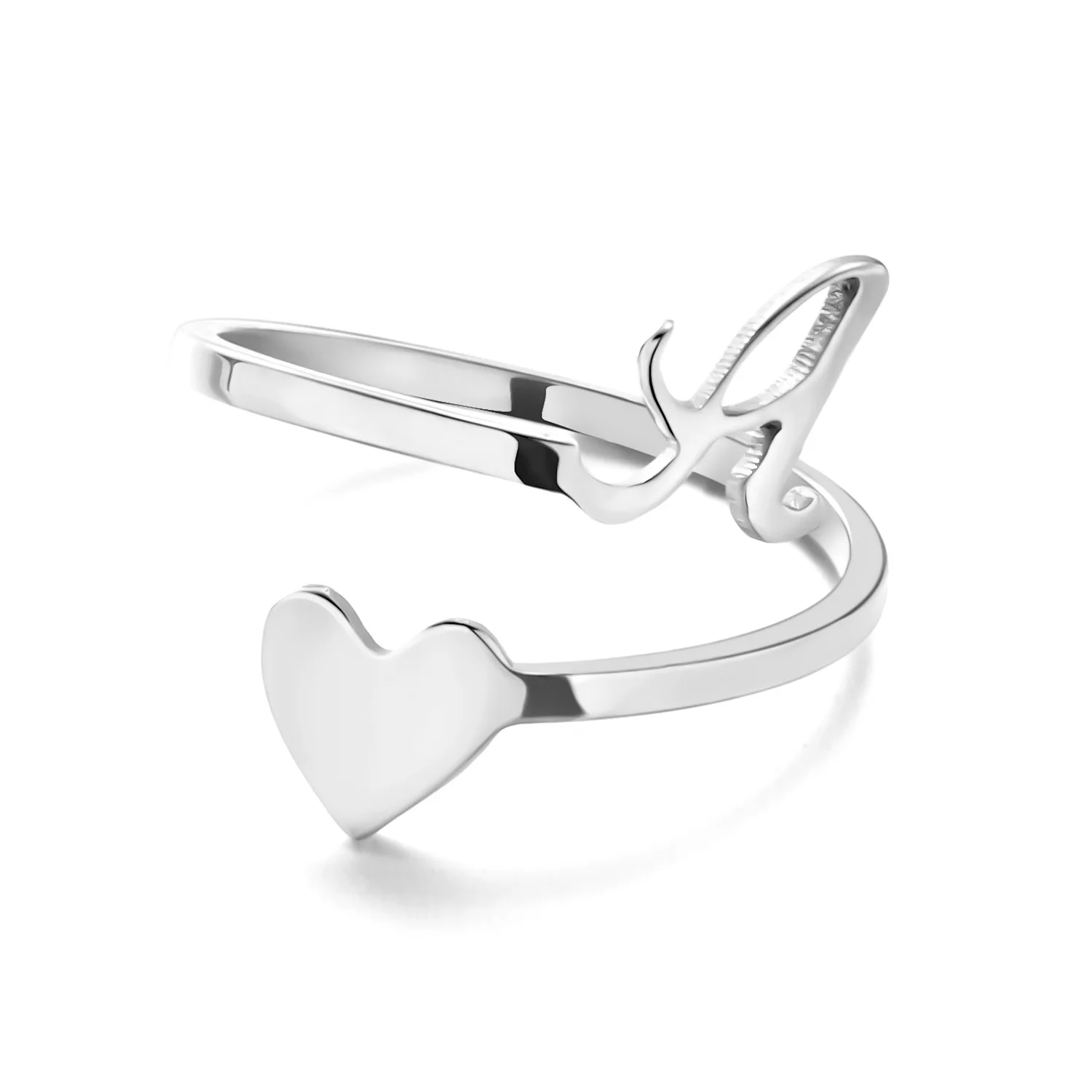 Rinhoo Initial Rings Heart Letter Ring Alphabet Bijoux for Women Girls  Fashion Jewelry Stainless Steel Ring Birthday