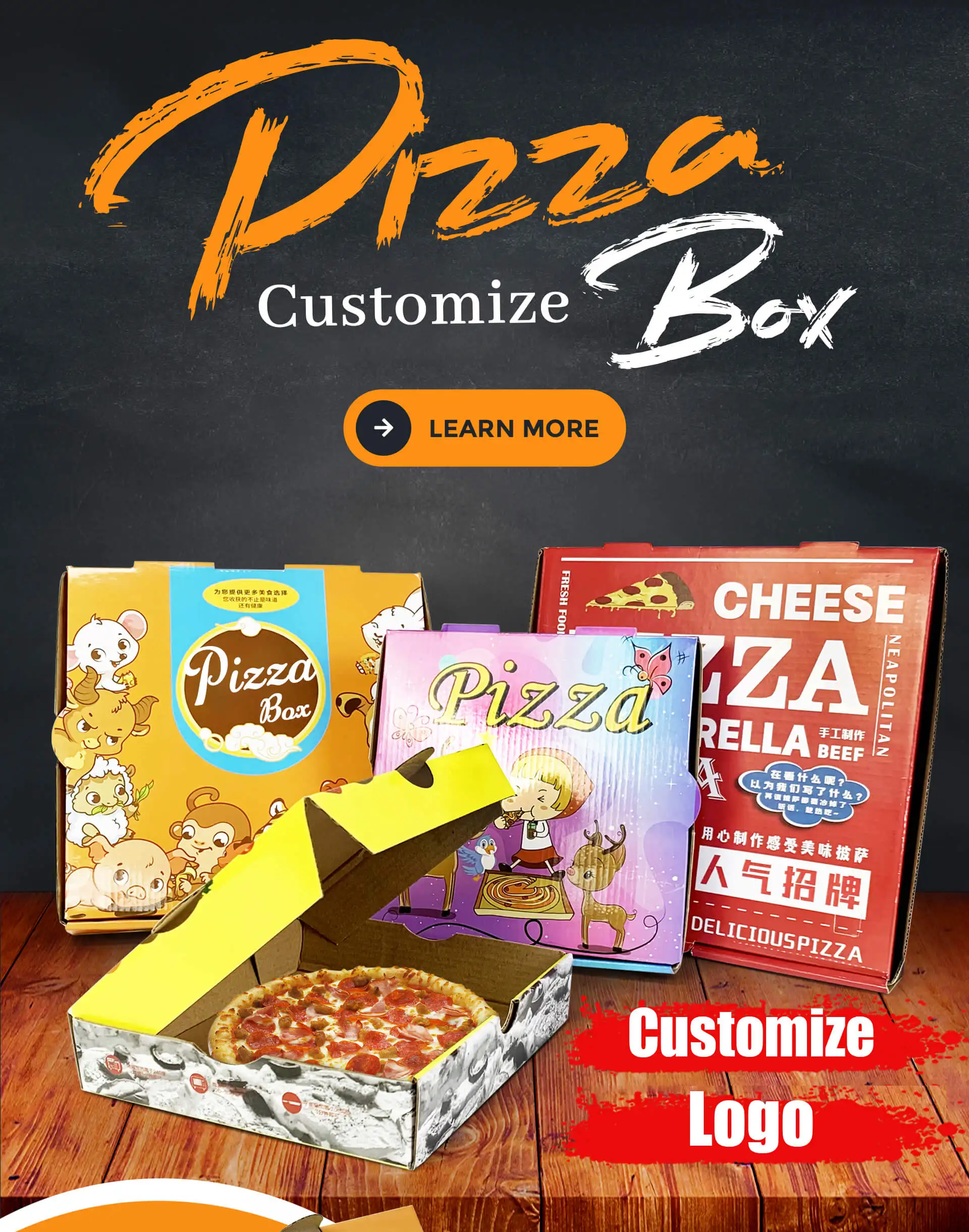 16 18 inch white kraft custom logo design food pizza packaging box cheap personalized corrugated brown paper pizza boxes carton