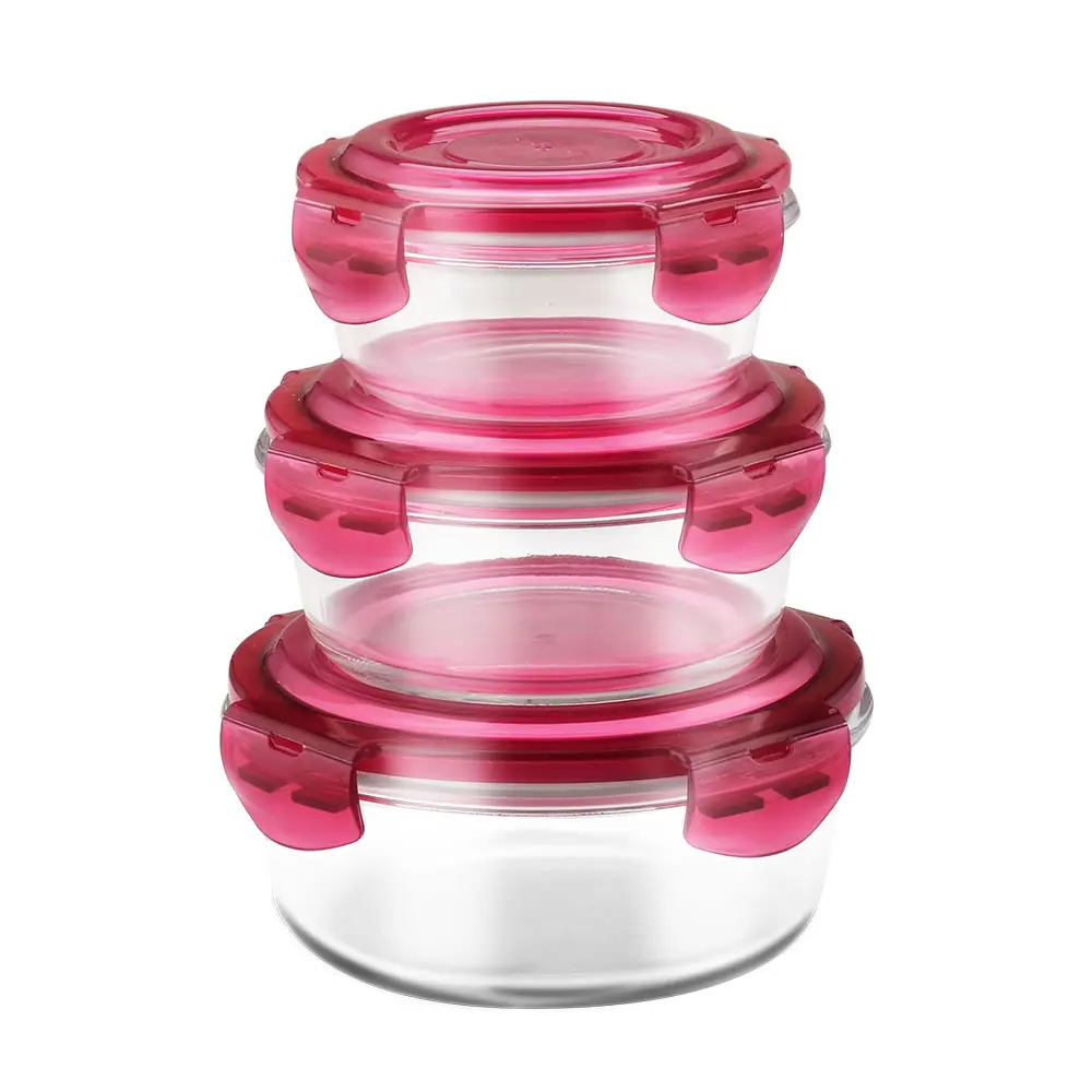 Glass Pink Food Storage Containers for sale