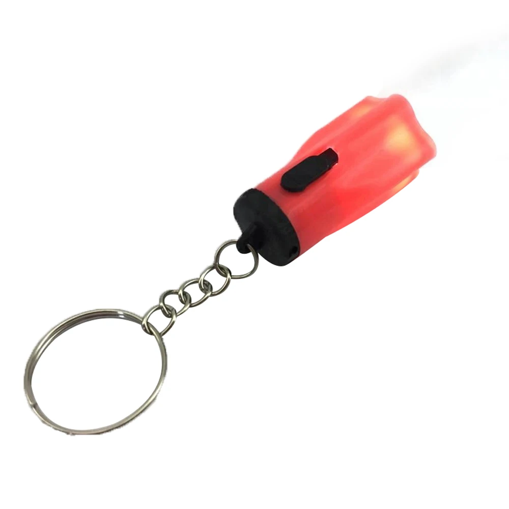 Детский пластиковый мини светодиодный фонарик брелок с кнопкой