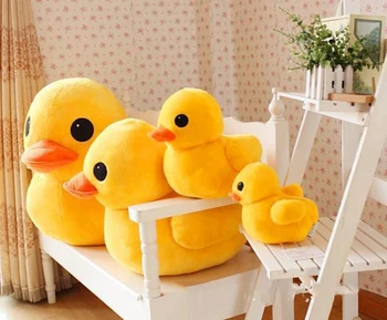 Peluche Anatra Gialla 30 Cm - Morbido Cuscino E Compagno Di Giochi Per Bambini - Regalo Simpatico