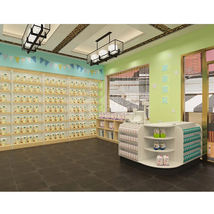 Meicheng Simple Shop Counter Design Store Counter Kids Clothing Store Interior Design With Lighting