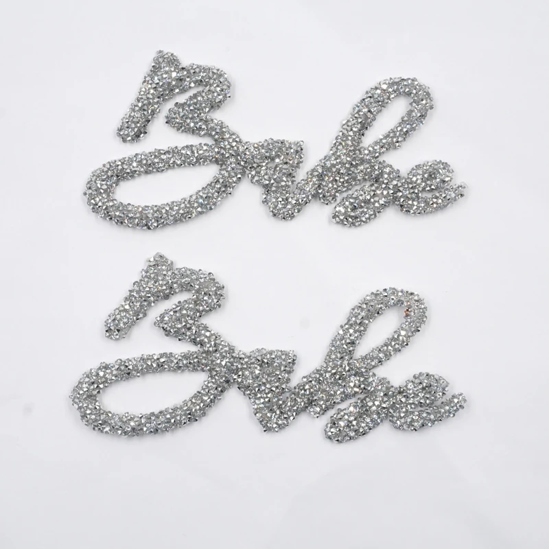Free sample Shining crystal Spider shape custom logo bling rhinestone applique trucker hat patch