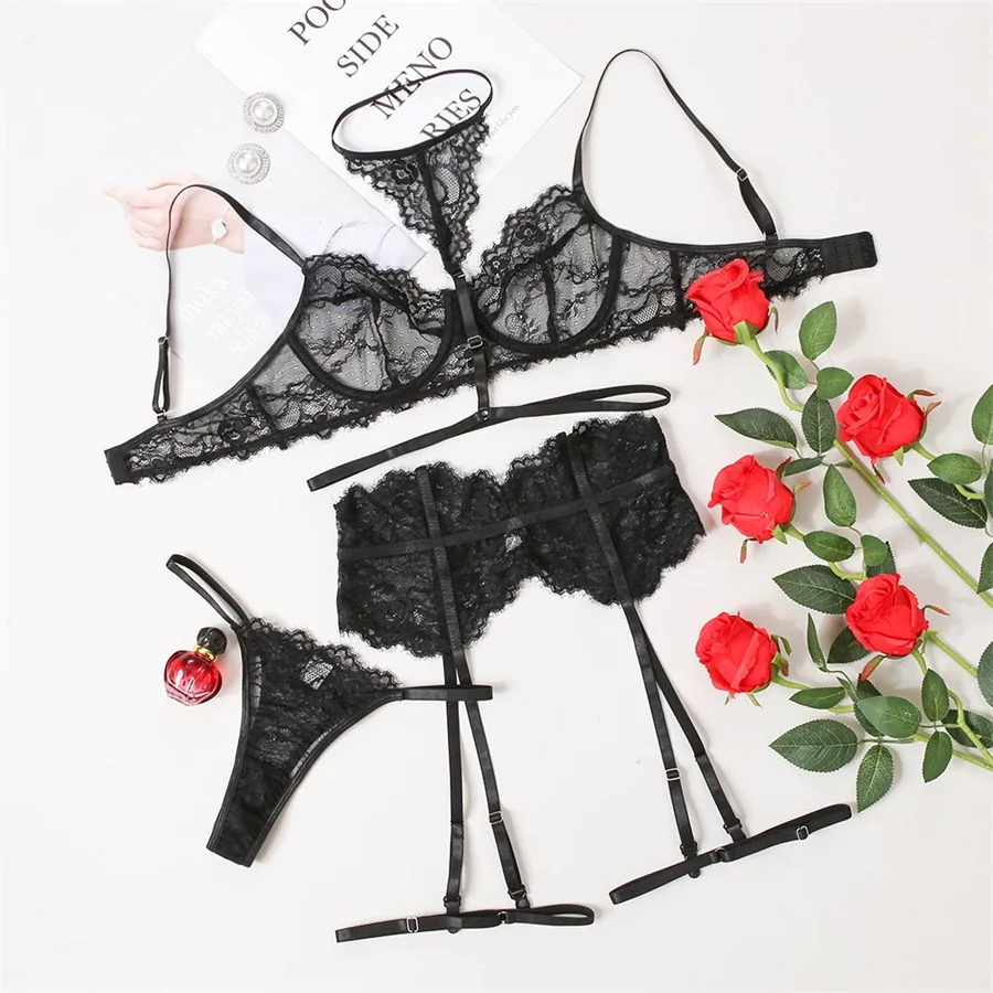 Lencería Con Ligas Para Mujer,Ropa Interior De Encaje  Transparente,Sexy,Negra,Venta Al Por Mayor - Buy Chicas Ropa Interior De  Encaje Lencería Erótica,Negro Sexy Lencería Transparente,Niñas Modelos  Product on Alibaba.com