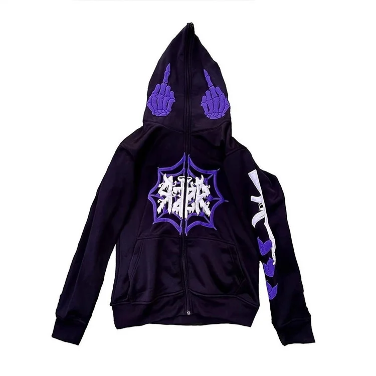 2023 New Fashion Y2k High Quality Streetwear Casual Full Zip Up Hoodie ...