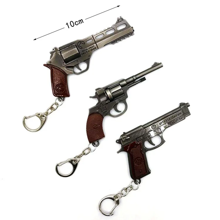Mini Revolver Metal Alloy Hand Model Keychain P92 R45 R1895 Toy Gifts for Boys Tactical Keyring
