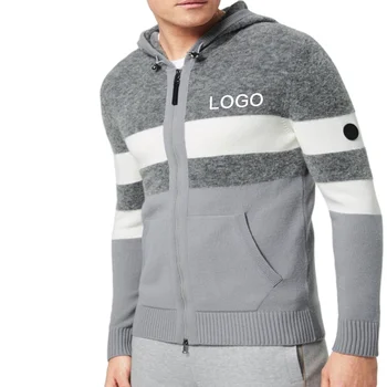 Custom Logo Full Zipper Fleece Winter Sweatshirt Fashion Winter Street Wear Men's Hoodies Jackets