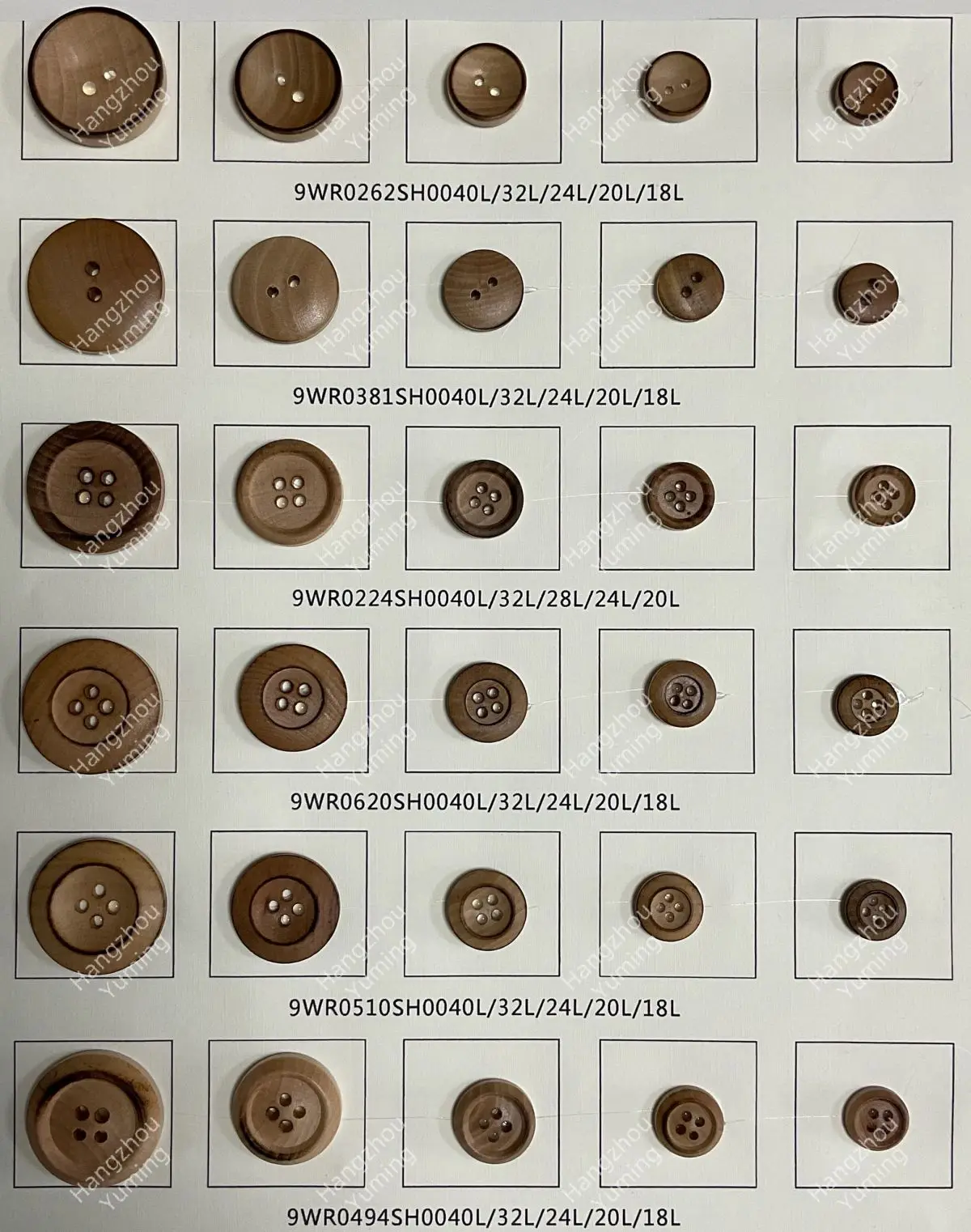 Personalized Logo Wooden Buttons With 4 Holes Pattern Wood Buttons Garments Dresses Bags Crafts Decoration Featuring Rhinestones