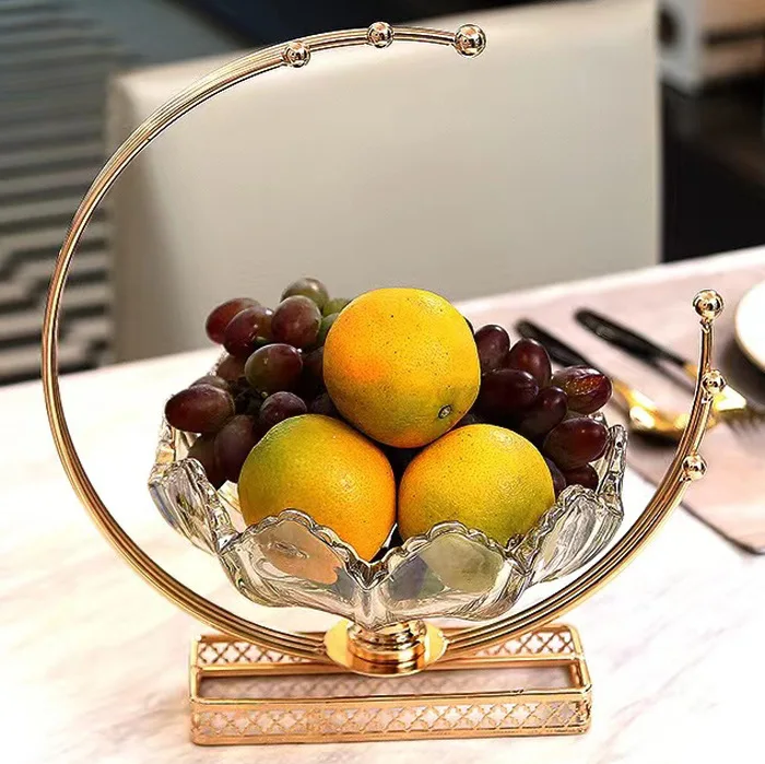 American Luxury Glass Fruit Tray Creative Simple Decoration for ...