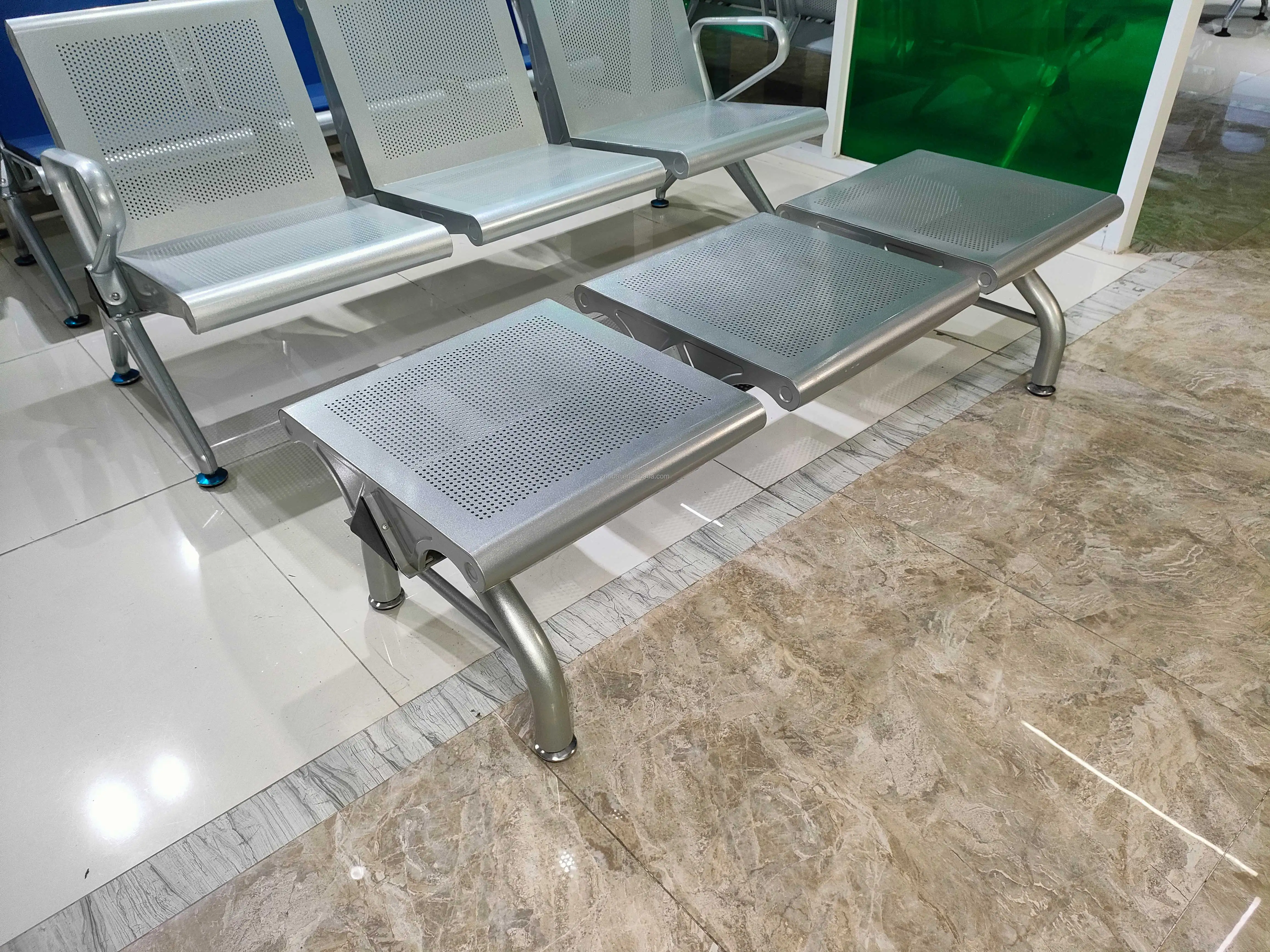 Customized High Quality Modern Design 3-Seater Stainless Steel School Clinic Dental Office Waiting Chair for Gym Hospital Public 6