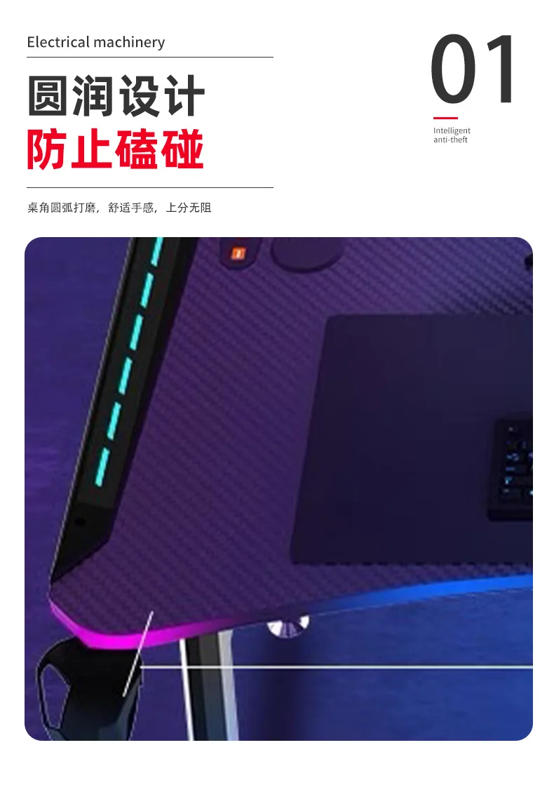 Professional Gaming Desk Luxury Ergonomic Modern Multi-Functional Panel for Office Building Meets Different Device Placement manufacture