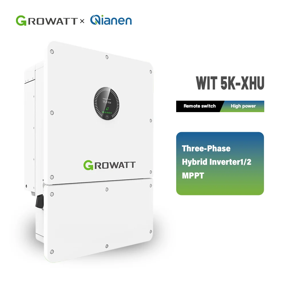 Growatt WIT 5K-XHU Hybride omvormer Driefasige voorraad zonnestroomomvormer Maximale ingangsspanning 1000V Modellen beschikbaar Zonnepaneel-omvormer