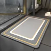 Diatomaceous earth bathroom mat - light gray between square and round