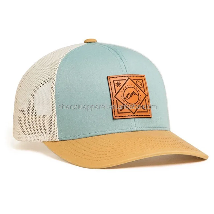 Cheap Custom Leather Patch Trucker Hat 