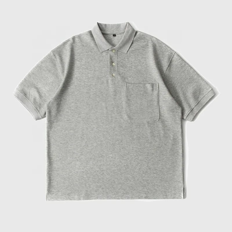 JL1114C Cotton Plus Size Man Shirt Polo With Pocket Short Sleeves Embroidery Polo Shirts With Chest Pocket