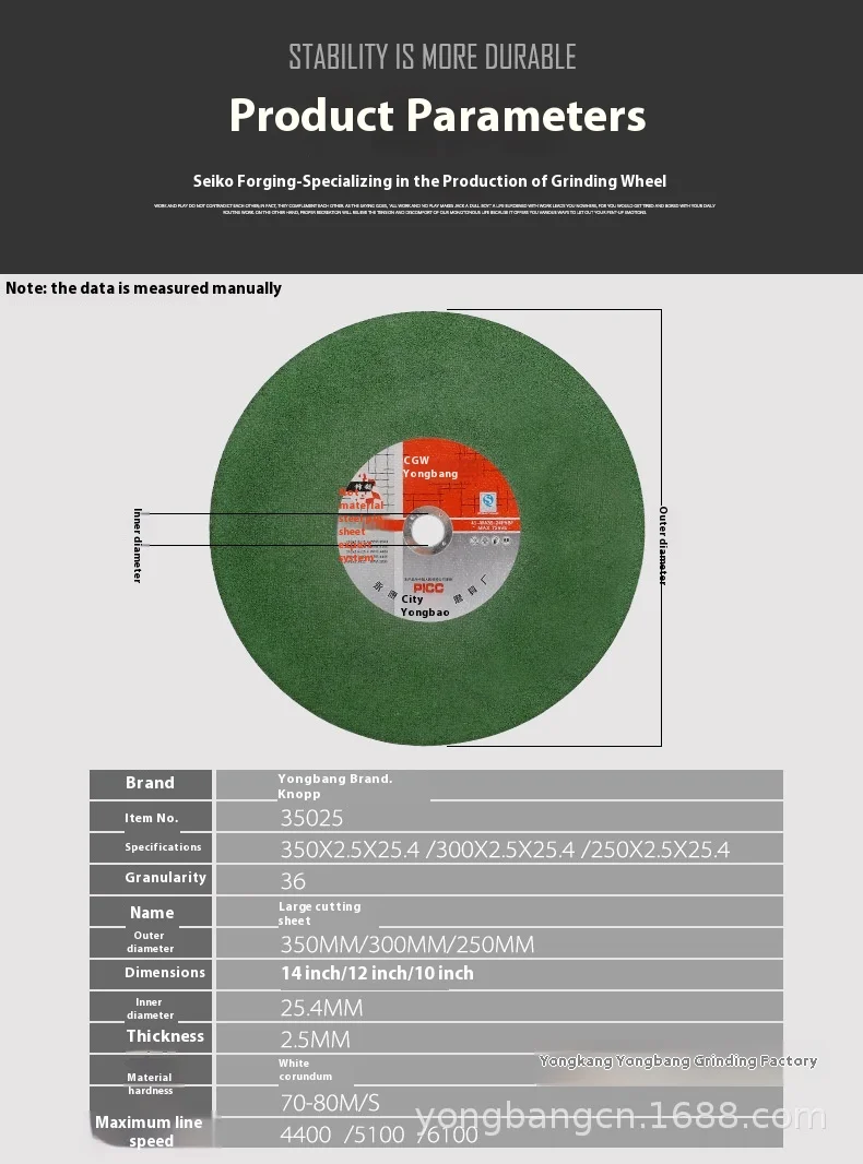 Cutting Wheel Making Machine 14inch Metal-355X2.8X25.4 Cutting Wheel for Stainless Steel