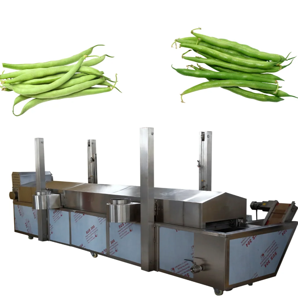 Automatic Blanching System for Green Beans Commercial Vegetable Processing Continuous Blanching Boiling Cooking Machine