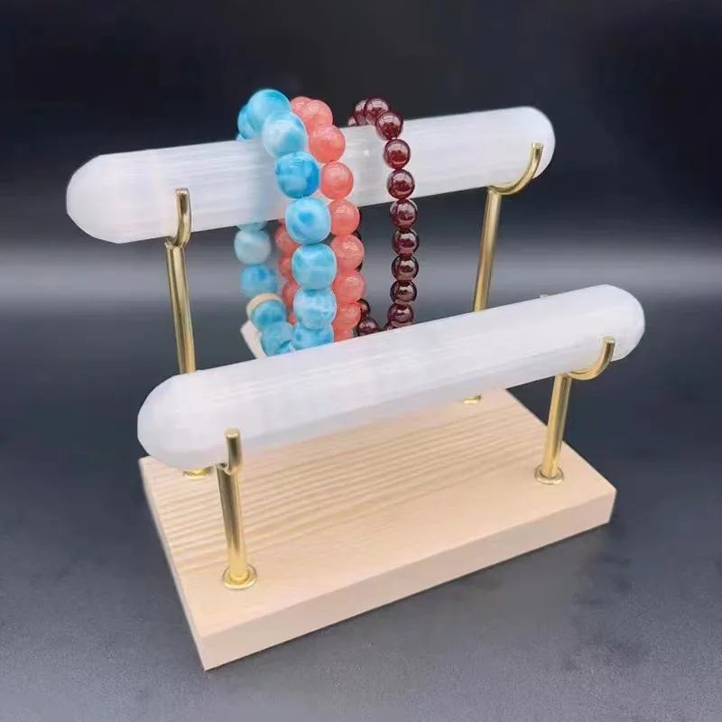 Eco-Friendly Selenite Bracelet Display Stand for Healing