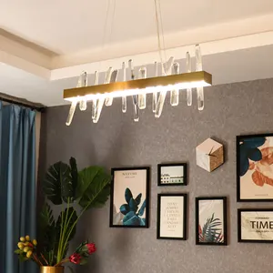 Contemporary Stainless Steel Gold Lighting Decoration Led Crystal Chandelier Pendant