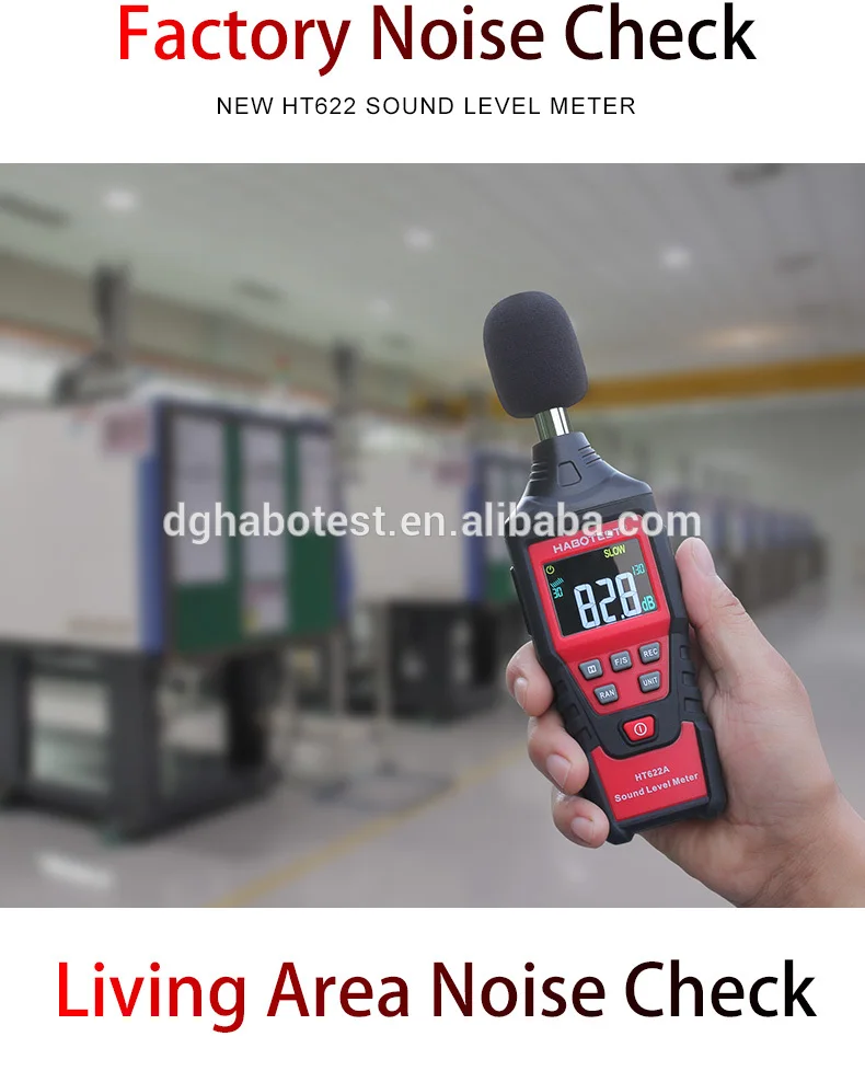 Digital Sound Level Meter HABOTEST Noise Measuring Instrument db Meter logger HT622A Decibel Monitor Diagnostic-tool 30~130db