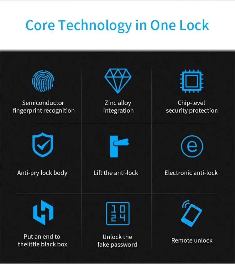 Lanbon WiFi Smart Door Lock with Remote Control Electronic Digital Fingerprint APP Password Automatic Security System