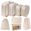 Beige 8-piece set (including a triangle bag)