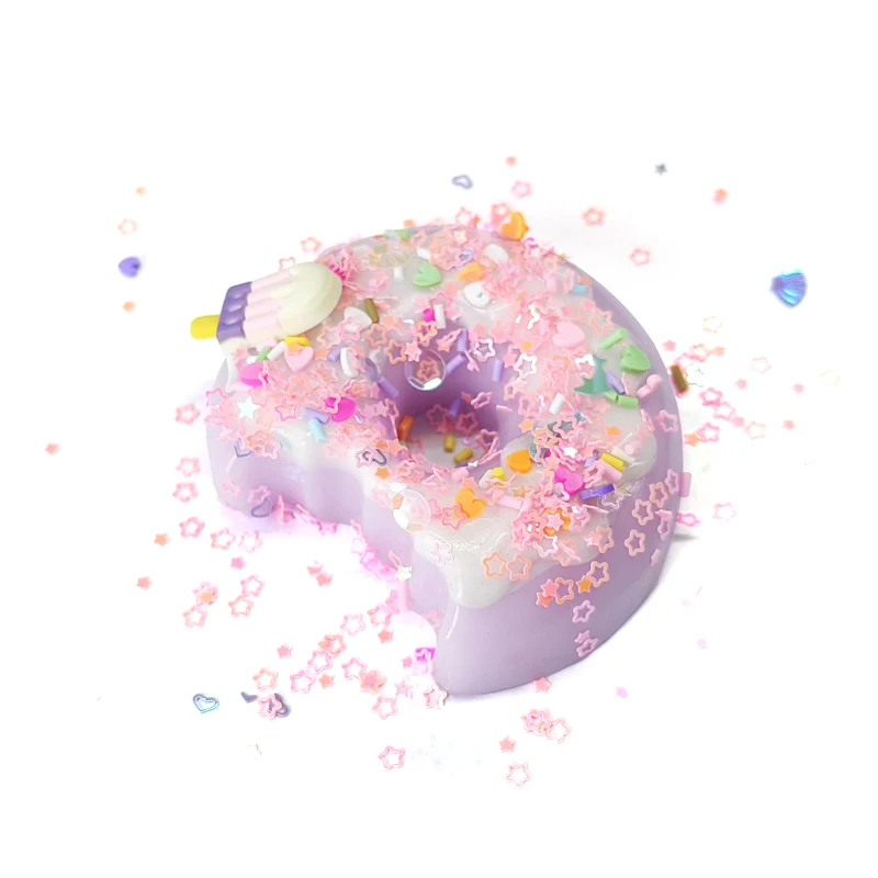 Jouet de beignet squishy Donut en silicone de haute qualité avec soulagement de stress à paillettes Taba Jelly Toy