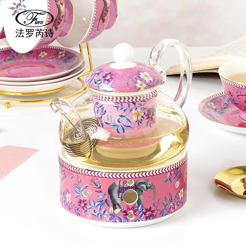 Ceramic tea set Bone China tableware glass tea pot with filter and Warmer Ceramic Coffee and Tea Cup for Gifts item