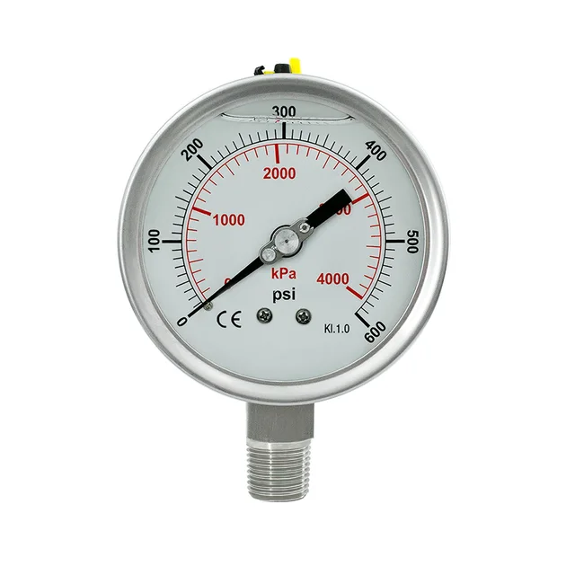 4000kpa  All stainless steel pressure gauge industrial 4inch air pressure gauge with Bourdon Tube C