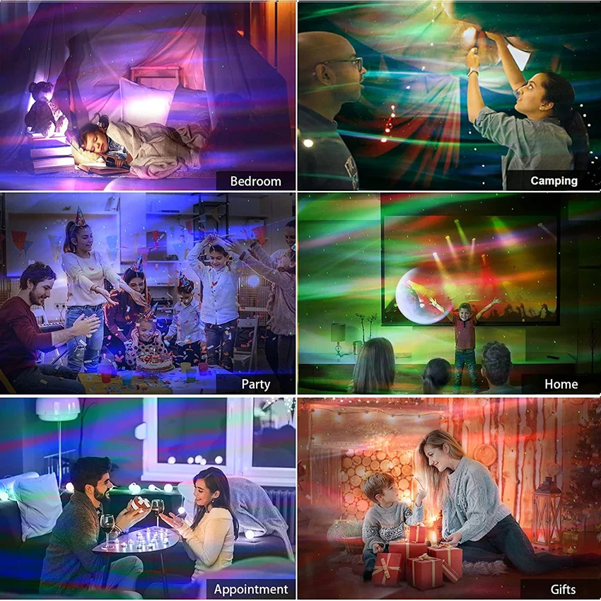 Proyector De Estrellas Y Auroras Boreales - Con Control Remoto, Bluetooth, Temporizador, Para Dormitorios Y Fiestas