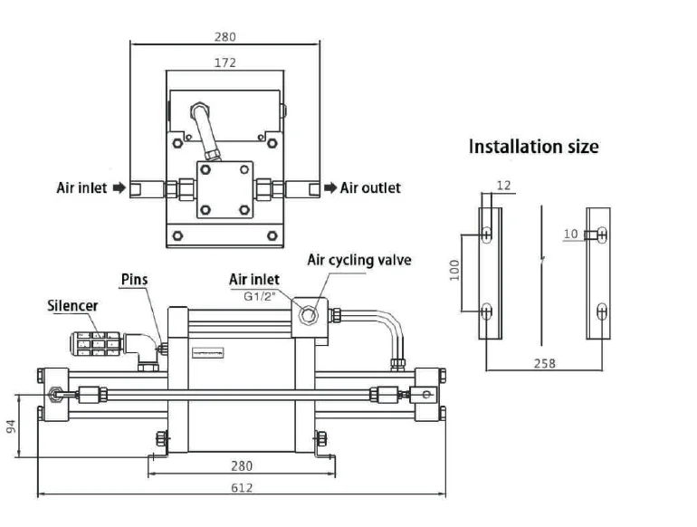 USUN GBD Double Action Gas Booster Pump for Pressure Testing