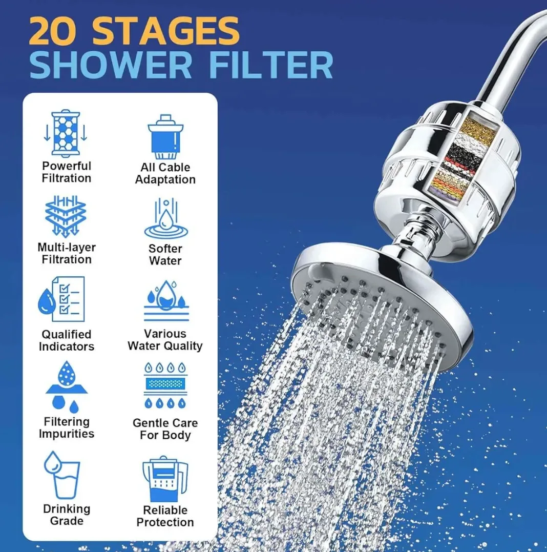 2024 Best Detachable Activated Carbon Block Cleaning Mini Vitarain Filtro Ducha Shower Filter for Hair for Chlorine and Fluoride