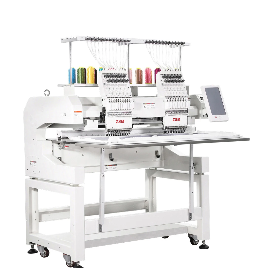 Flat Embroidery Machine Computer 2 Heads Embroidery Machine High Speed