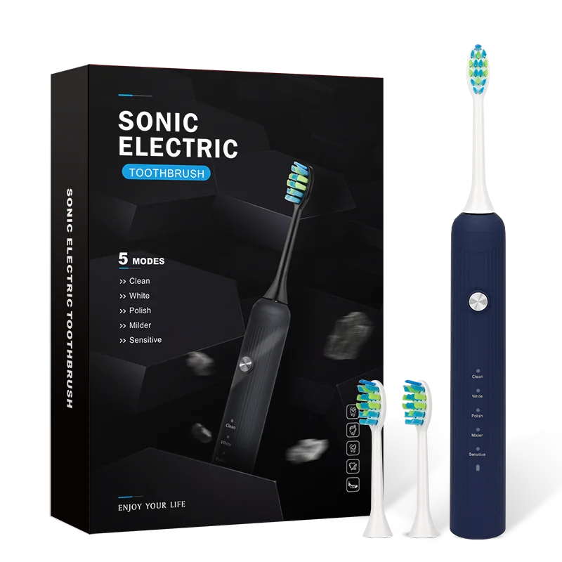 IPX7 Waterproof Intelligent Sonic Electric Toothbrush Rechargeable Ultrasonic Vibration Electric Toothbrush