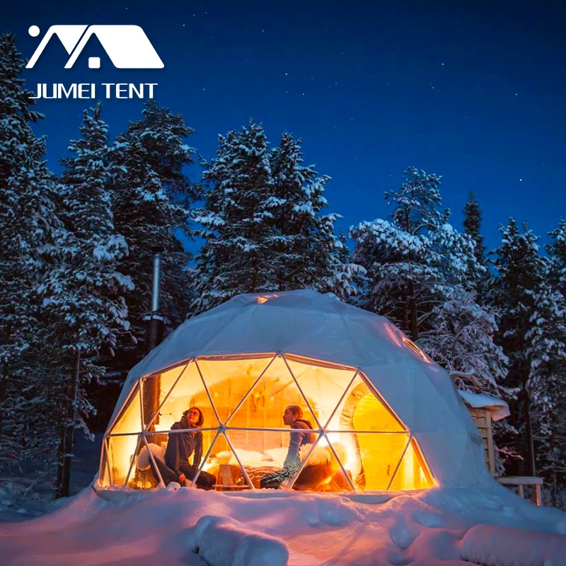 Snow Proof PVC 6m Diameter Winter Camping Geodesic Igloo Dome Tent