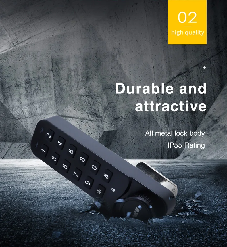 MK730 IP65 Waterproof Electronic Safe Lock Gym Locker Keyless Lock Password Code Touch Keypad Electronic Locker Lock