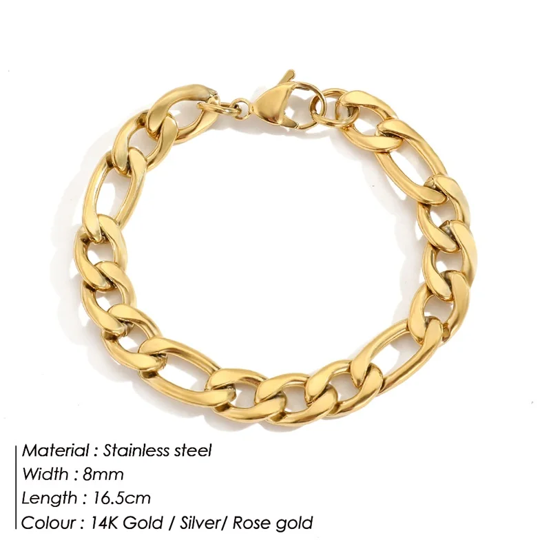 14k Gold Amazon Figaro Chain Bestelly 18K Real Gold Plated