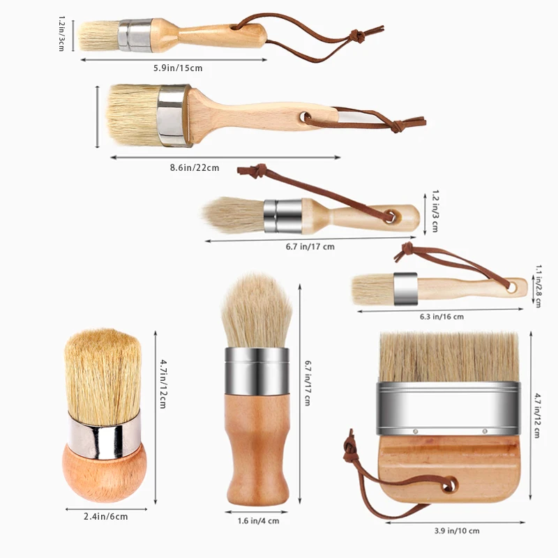 Brush Set Brochas Para Chalk Paint Brush Brocha Chalk Paint 7PCS