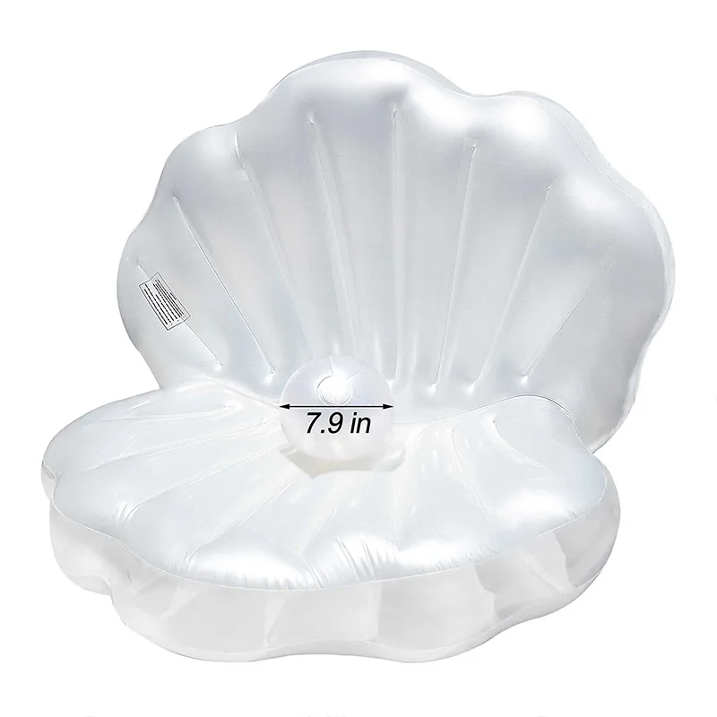 Blow up Large Clam Floatie with Pearl Ball, Raft Chair for Swimming Pool Summer Party for Adults Inflatable Seashell Pool Float