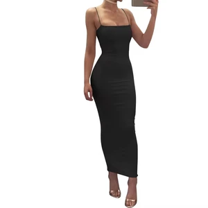 2026 Elegant Women's Black Bodycon Dress with Ruched Decoration Sexy Casual Wear for Night Club Parties-JZ461